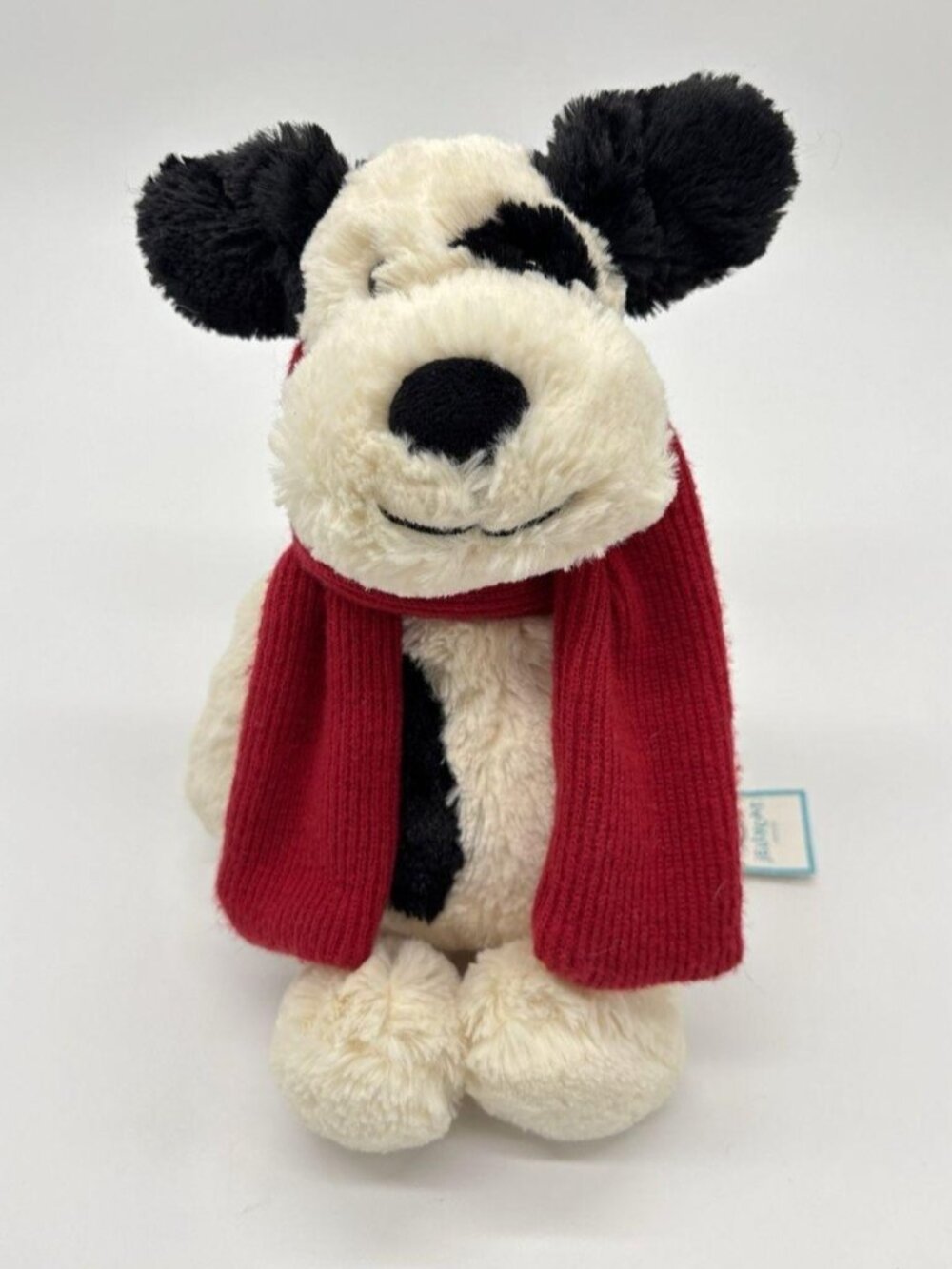 Jellycat Bashful Winter Puppy Plush with Red Scarf 12” NEW w TAG